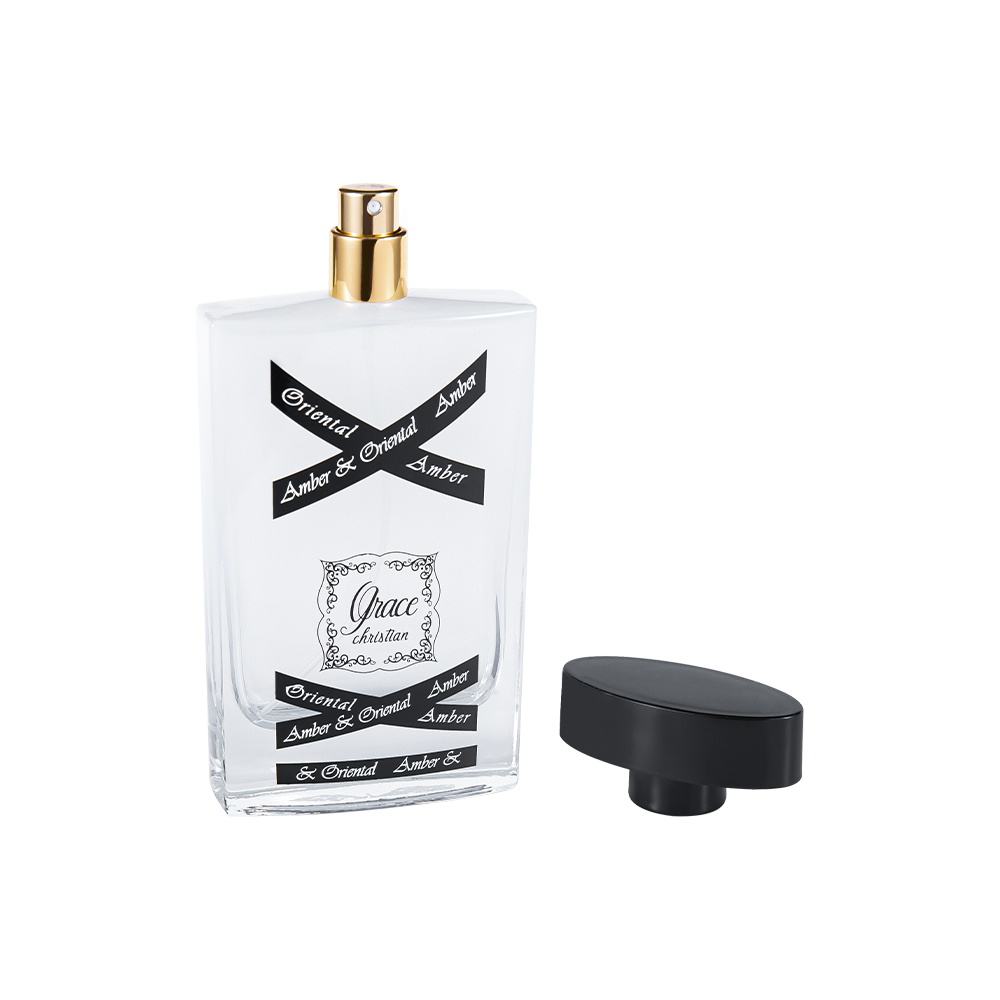 KY1418-WJ2088 100ML Glass Perfume Bottle Set with ABS Plastic Perfume Cap