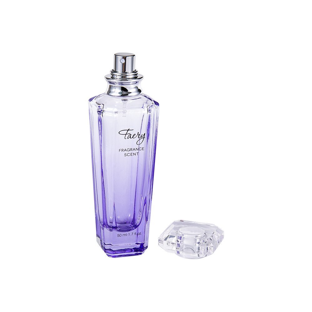 GC4199-WJ399 50MLColored Glass Perfume Bottle With Clear SURLYN Bevel Cap