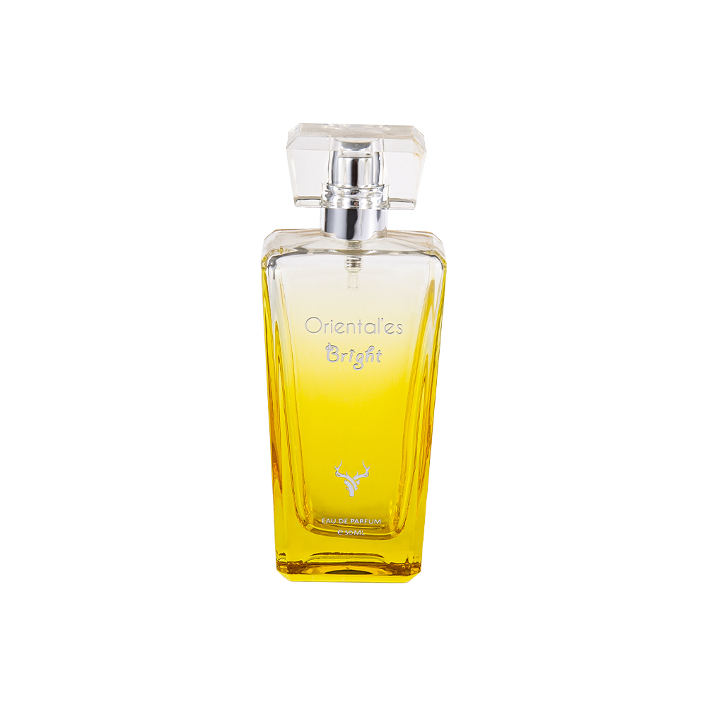KY100-WJ64 50ML Gradient Coating Yellow Glass Perfume Bottle With Transparent K Resin Cap