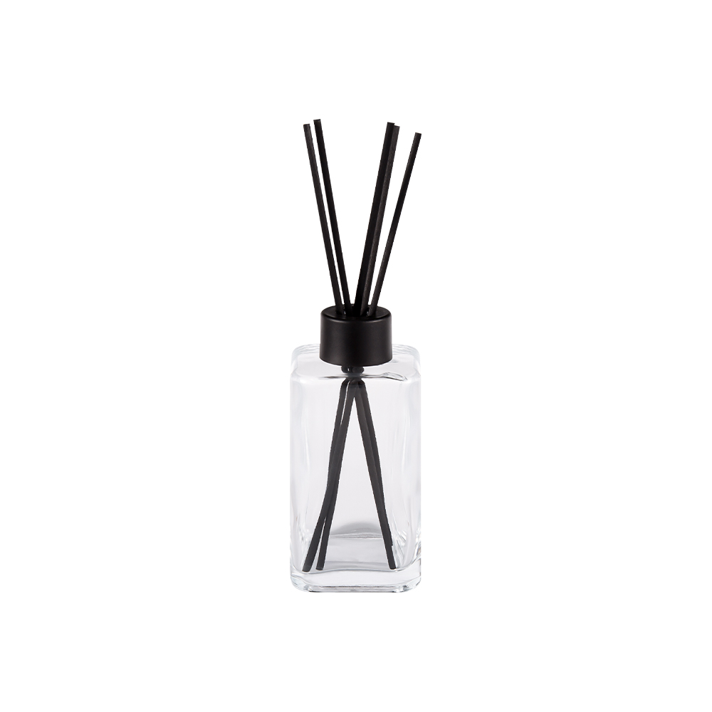 HJ-RX2247 Clear Glass Aromatherapy Bottle Large Capacity Matte Black Bottle Cap Aluminum Cap Fiber Sticker