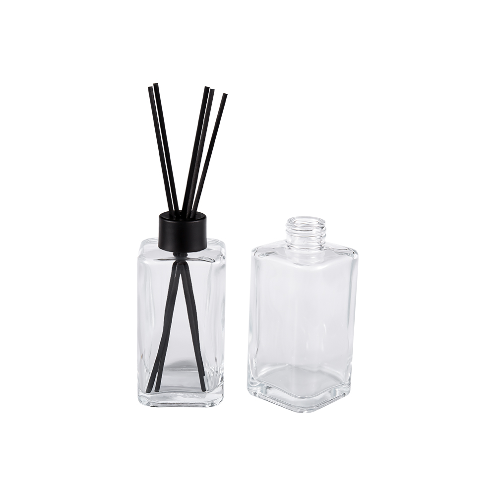 HJ-RX2247 Clear Glass Aromatherapy Bottle Large Capacity Matte Black Bottle Cap Aluminum Cap Fiber Sticker