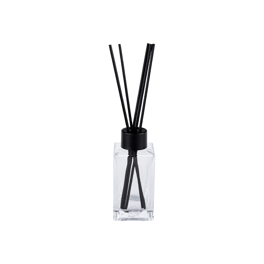 HJ-8199# Rectangular Glass Aromatherapy Bottle with 24mm Screw Neck and Aluminum Cap with PP insert for Seal