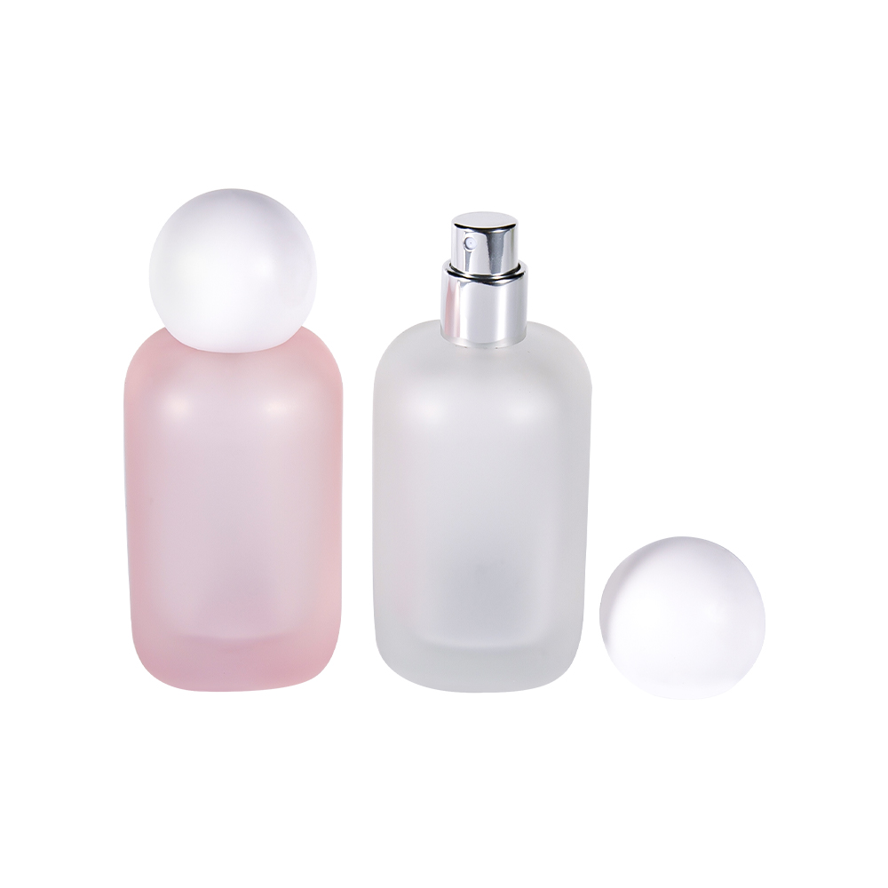 GC5155-WJ2537 50ML Round Frosted Glass Perfume Bottle with Spherical Cap