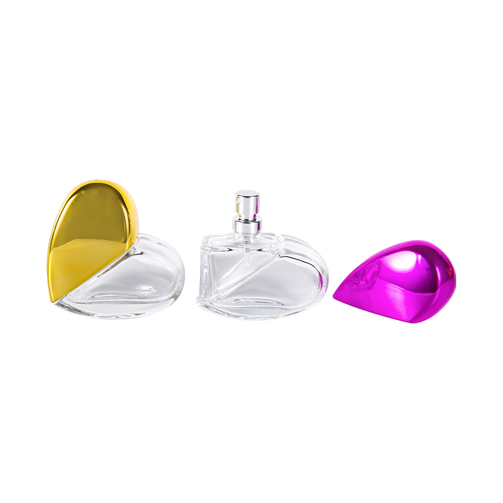 KY2061-WJ788 30ML Heart Shaped Glass Perfume Bottle with UV PP Plastic Cap