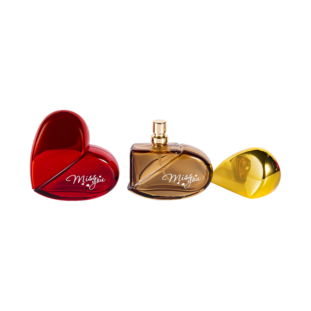 GC193-WJ501 50MLHeart-Shaped Glass Perfume Bottle With UV PP Plastic Cap
