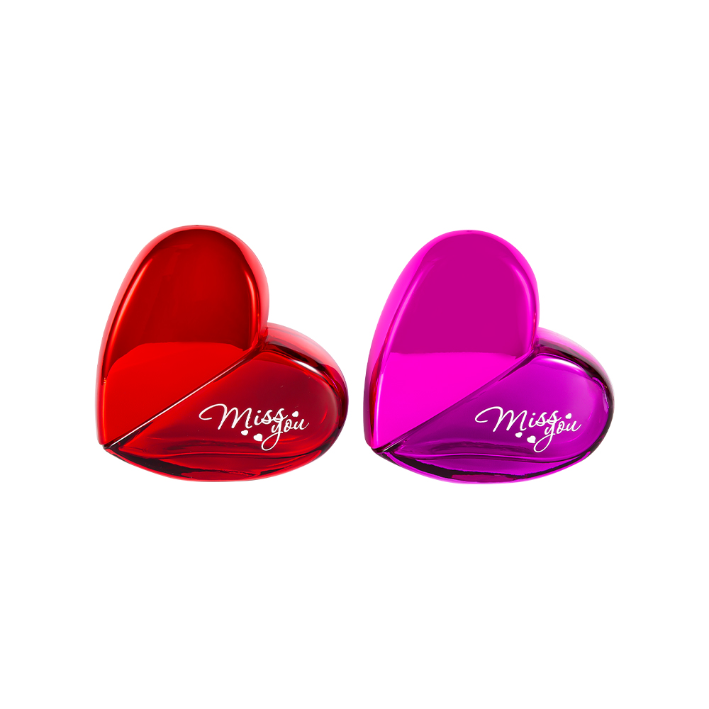 GC102-WJ797 100ML Heart Shape Glass Perfume Bottle with UV PP Plastic Cap
