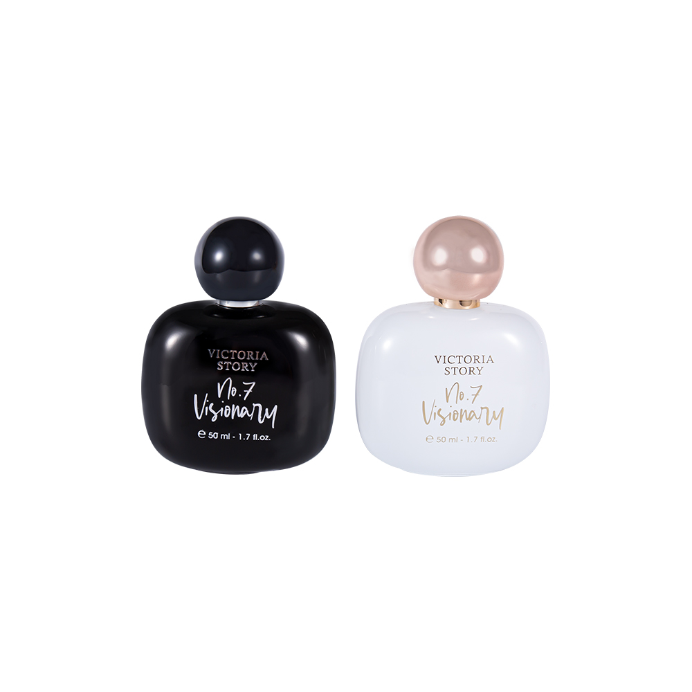 KY943-WJ2434 50ML Coated Hot Stamping Glass Perfume Bottle Spherical ABS Perfume Cap