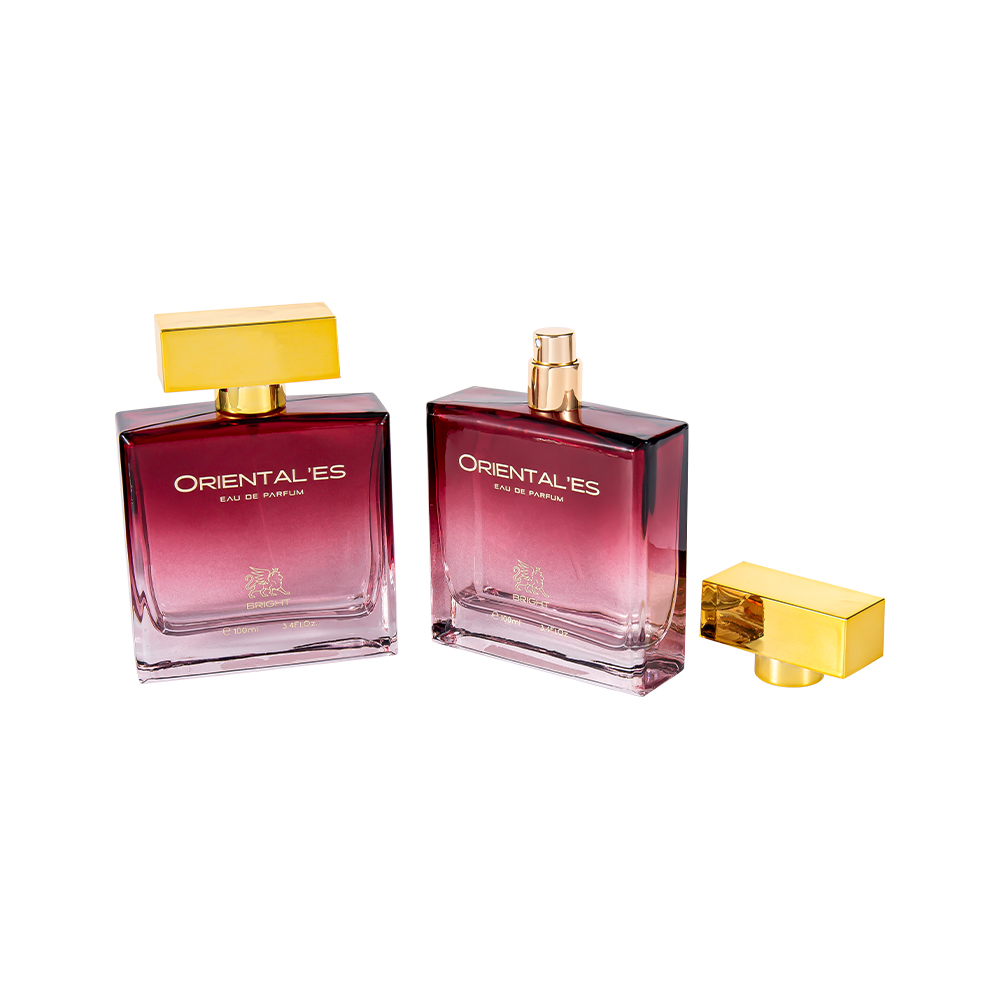 GC4461-WJ2372 100ML Gradient Coated Glass Perfume Bottle with UV Gold Plastic Perfume Cap