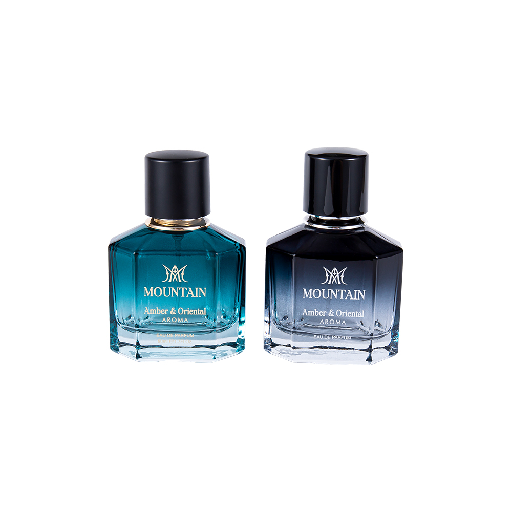GC4030-WJ2099 50ML Glass Perfume Bottle With Coating Printing And Hot Stamping Tape PP Abs UV Perfume Cap