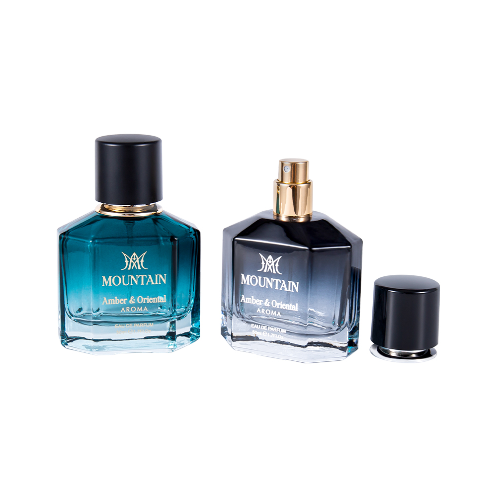 GC4030-WJ2099 50ML Glass Perfume Bottle With Coating Printing And Hot Stamping Tape PP Abs UV Perfume Cap