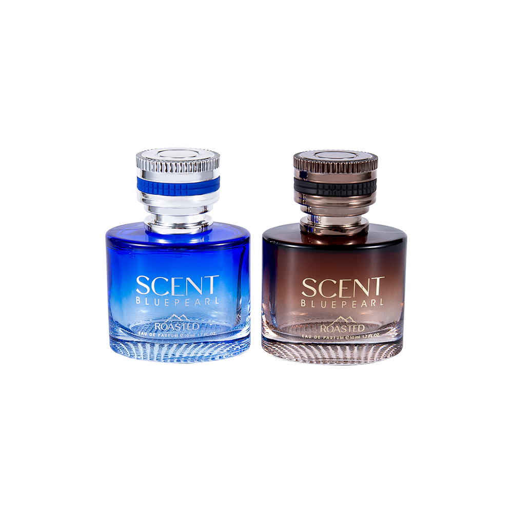 GC4035-WJ2098 50ML Embossed Glass Perfume Bottle With PCTA Perfume Cap