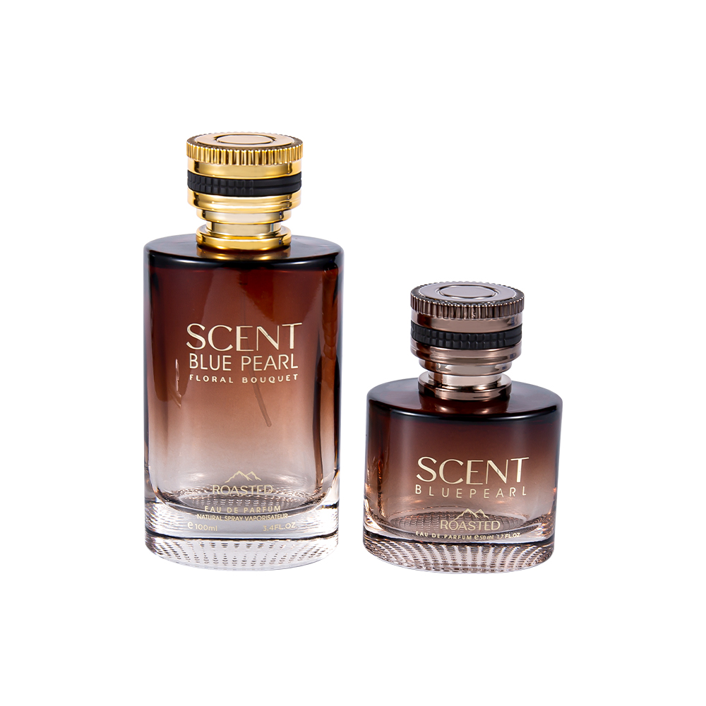 KY1109-WJ2098 100ML Embossed Glass Perfume Bottle With Pcta Perfume Cap