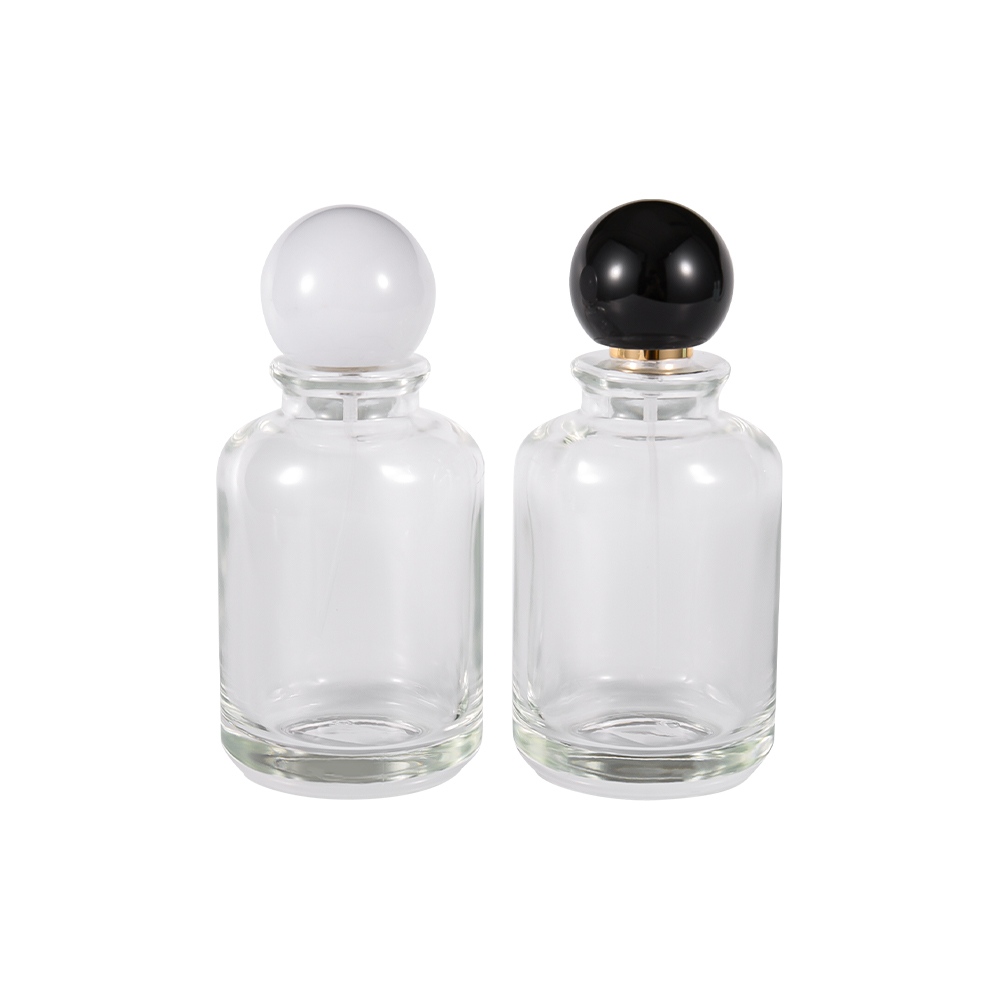 GC4819-WJ2538 100ML Flint Glass Perfume Bottle with Glossy White/Black Cap