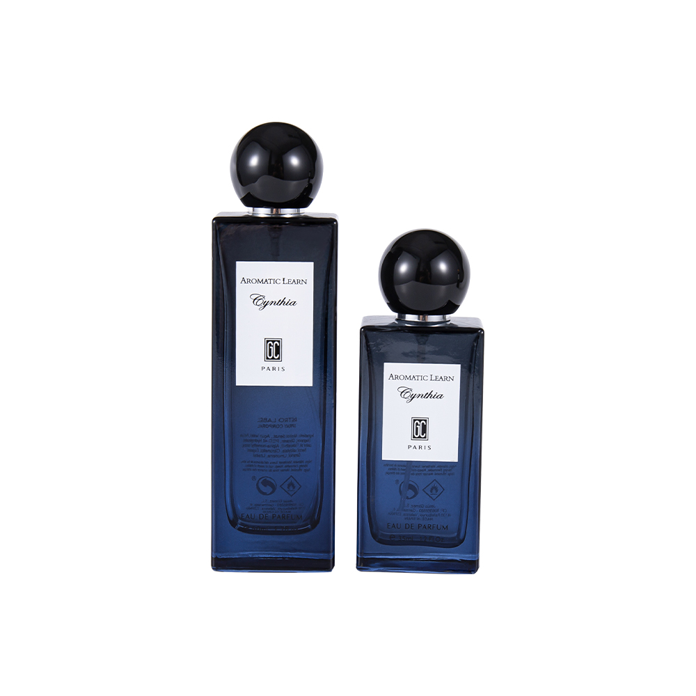 KY82-WJ2402 35ML Small Capacity Flat Rectangular Perfume Bottle Set with Spherical Perfume Cap