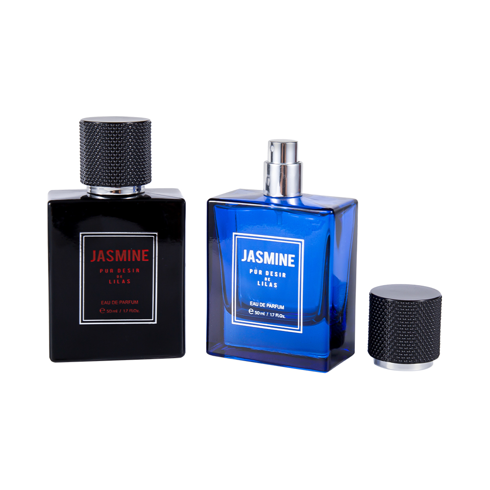 KY59-WJ2358 50ML Smooth Glass Perfume Bottle Set with Spotted Perfume Cap