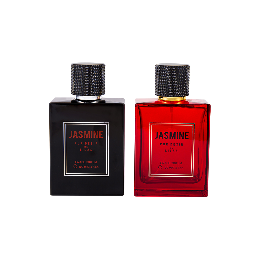KY7-WJ2538 100ML Smooth Glass Perfume Bottle Set with Spotted Perfume Cap
