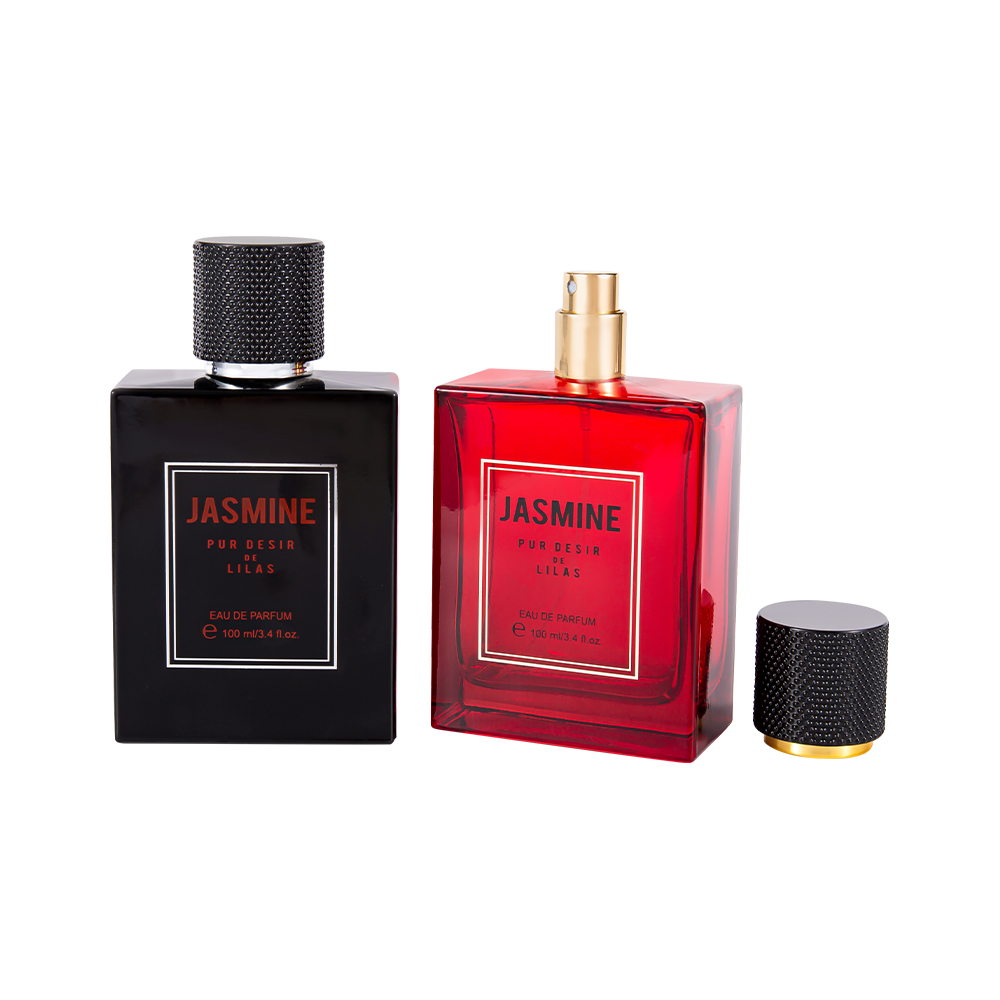 KY7-WJ2538 100ML Smooth Glass Perfume Bottle Set with Spotted Perfume Cap