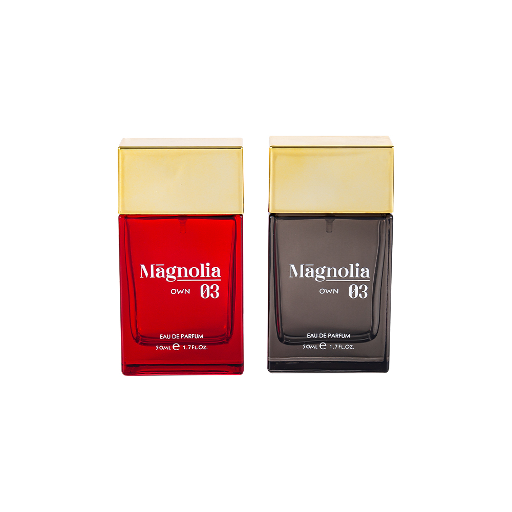 KY1563-WJ2171 50ML Flat Glass Perfume Bottle Set With Hot Stamping Pp Perfume Cap