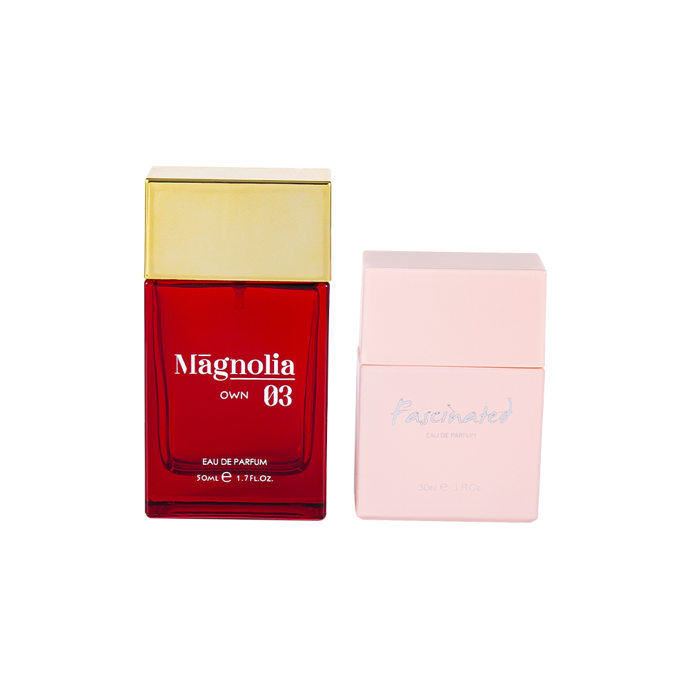 KY1274-WJ2171 30ML Flat Glass Perfume Bottle Set With Hot Stamping PP Perfume Cap
