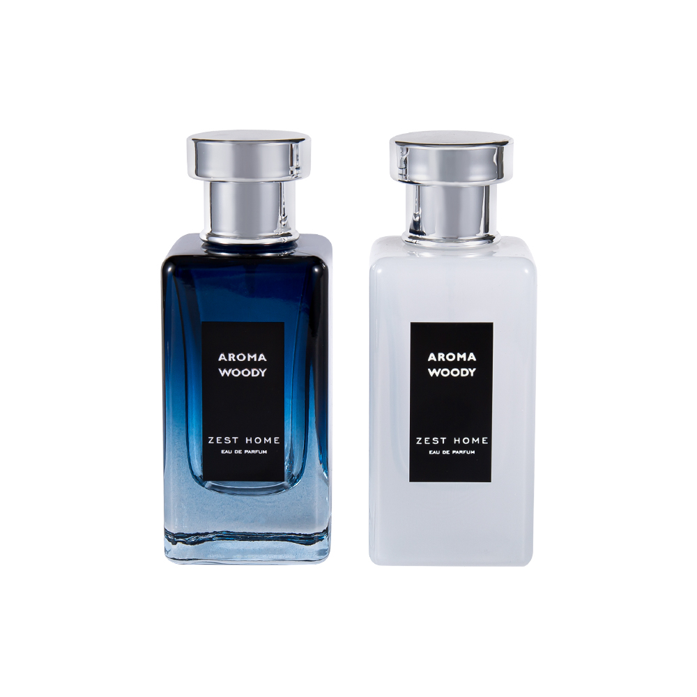 KY1485-WJ1031 100ML High-end Glass Perfume Bottle with Bright Silver Cap