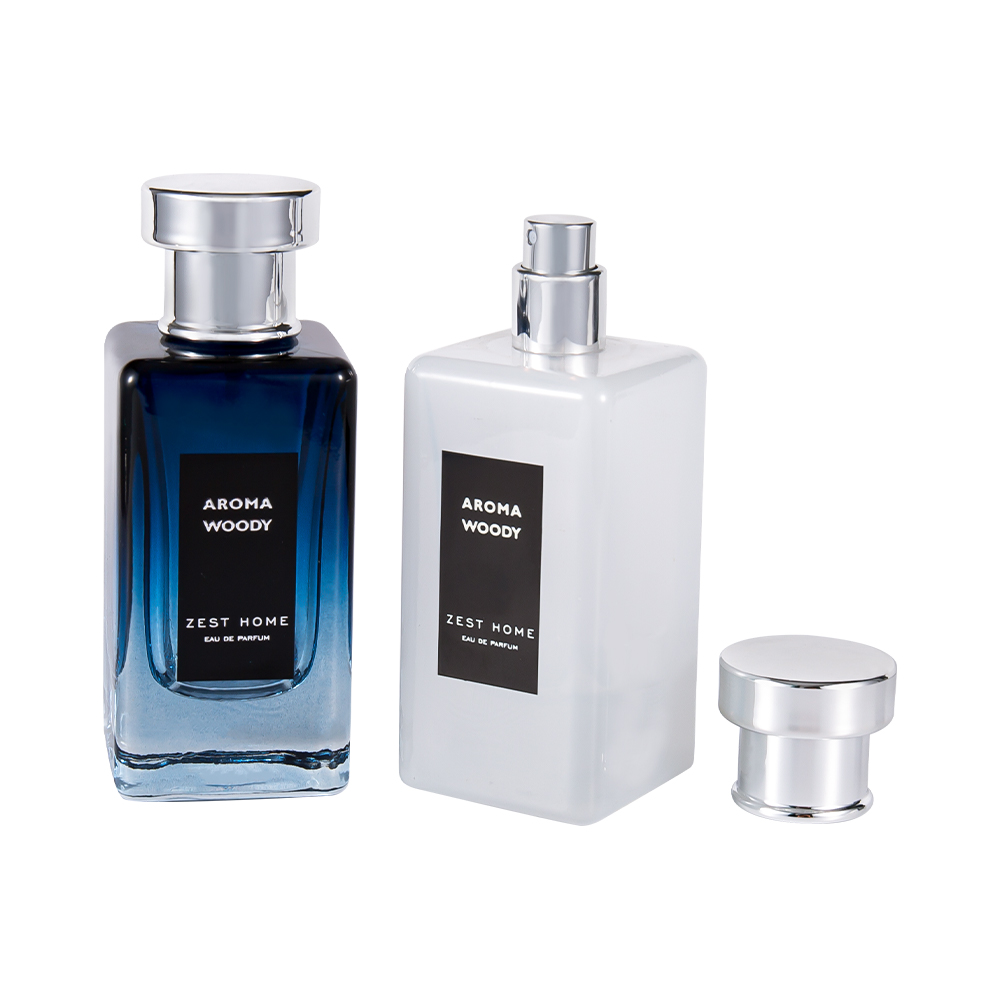 KY1485-WJ1031 100ML High-end Glass Perfume Bottle with Bright Silver Cap