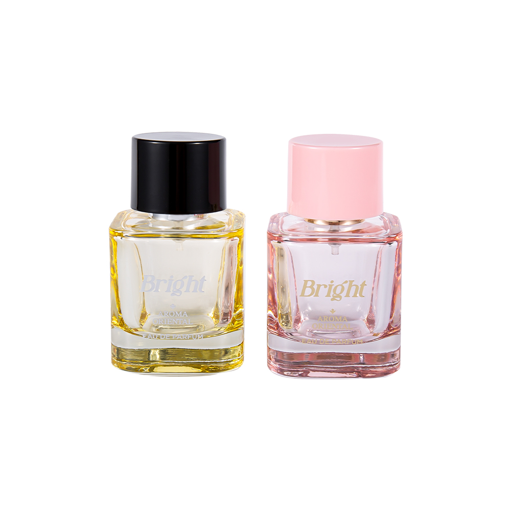 GC4570-WJ2463 50ML Coated Perfume Bottle Set with Hot Stamping PP ABS Plastic Perfume Cap