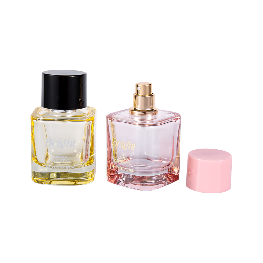 GC4570-WJ2463 50ML Coated Perfume Bottle Set with Hot Stamping PP ABS Plastic Perfume Cap