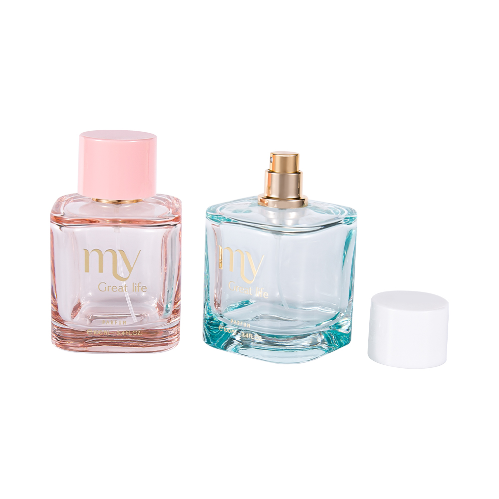 GC4569-WJ2463 100ML Coated Perfume Bottle Set with Hot Stamping PP ABS Plastic Perfume Cap