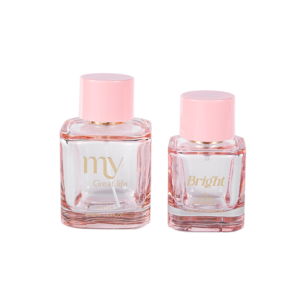 GC4569-WJ2463 100ML Coated Perfume Bottle Set with Hot Stamping PP ABS Plastic Perfume Cap