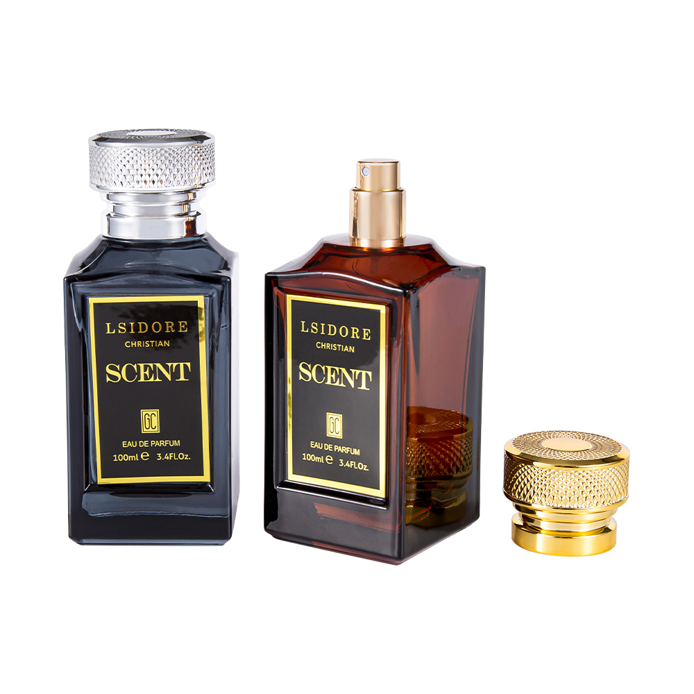 KY1522-WJ2341 100ML Luxury Hot Stamping Perfume Bottle Set With Unique Perfume Cap