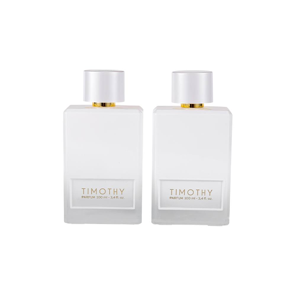 KY221-WJ2162 100ML Popular Glass Perfume Bottle Set with Bright White Cap and Free Trial