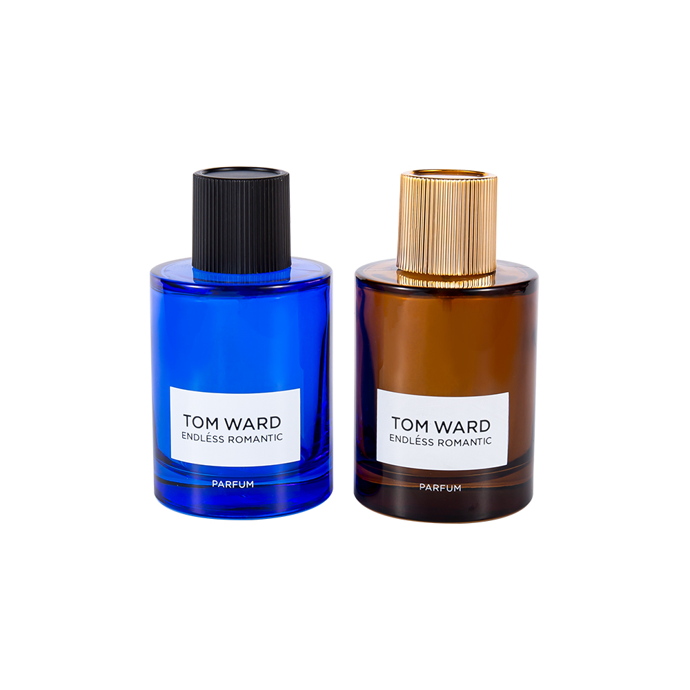 GC5178-WJ2623 100ML Wholesale Glass Perfume Bottle With Striped Perfume Cap