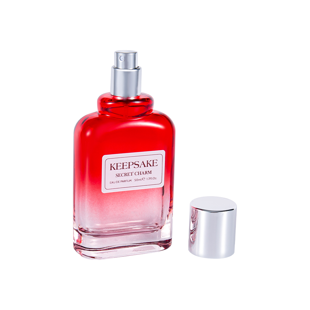 KY861-WJ412 50ML Brand New Empty Glass Perfume Bottle With Shiny Silver Cap